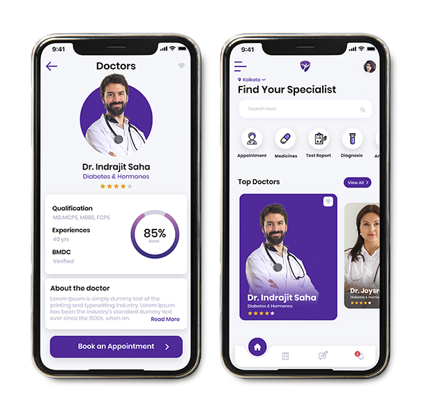 Tweet Up healthcare app UI designs