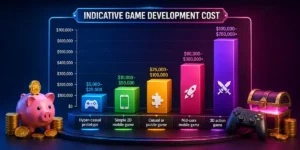 Game development cost comparison chart mobile to AAA