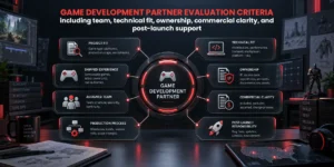 Game development partner evaluation criteria including team, technical fit, ownership, commercial clarity, and post-launch support